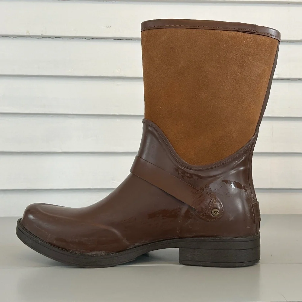 Ugg Sivada Chocolate Rain Boots Sz 41‎